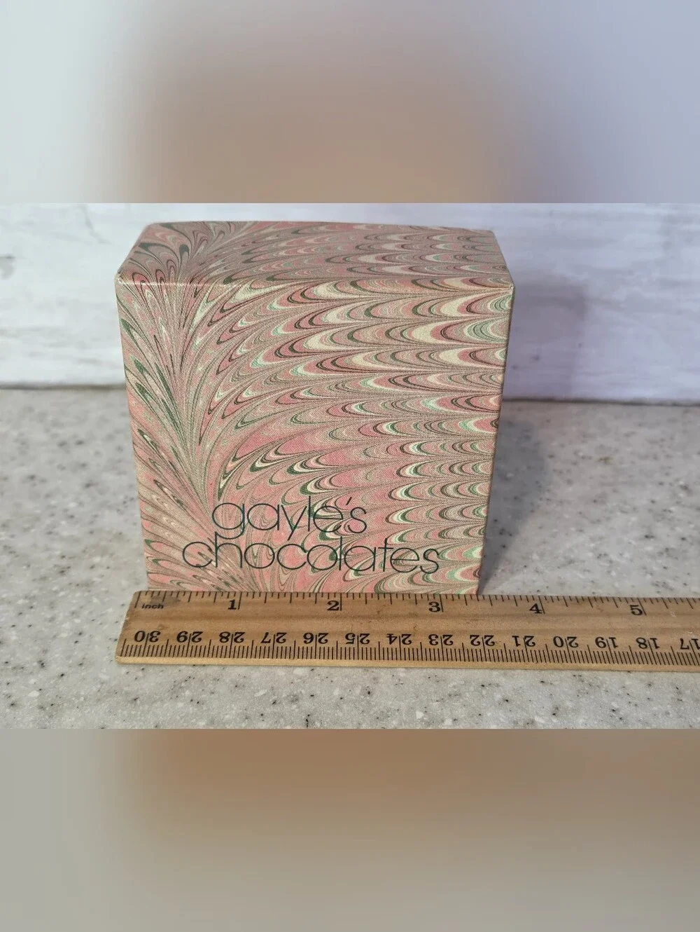 Vintage Gayle’s Chocolates Empty Box Marbled Paper Claudia A Brozo Ephemera